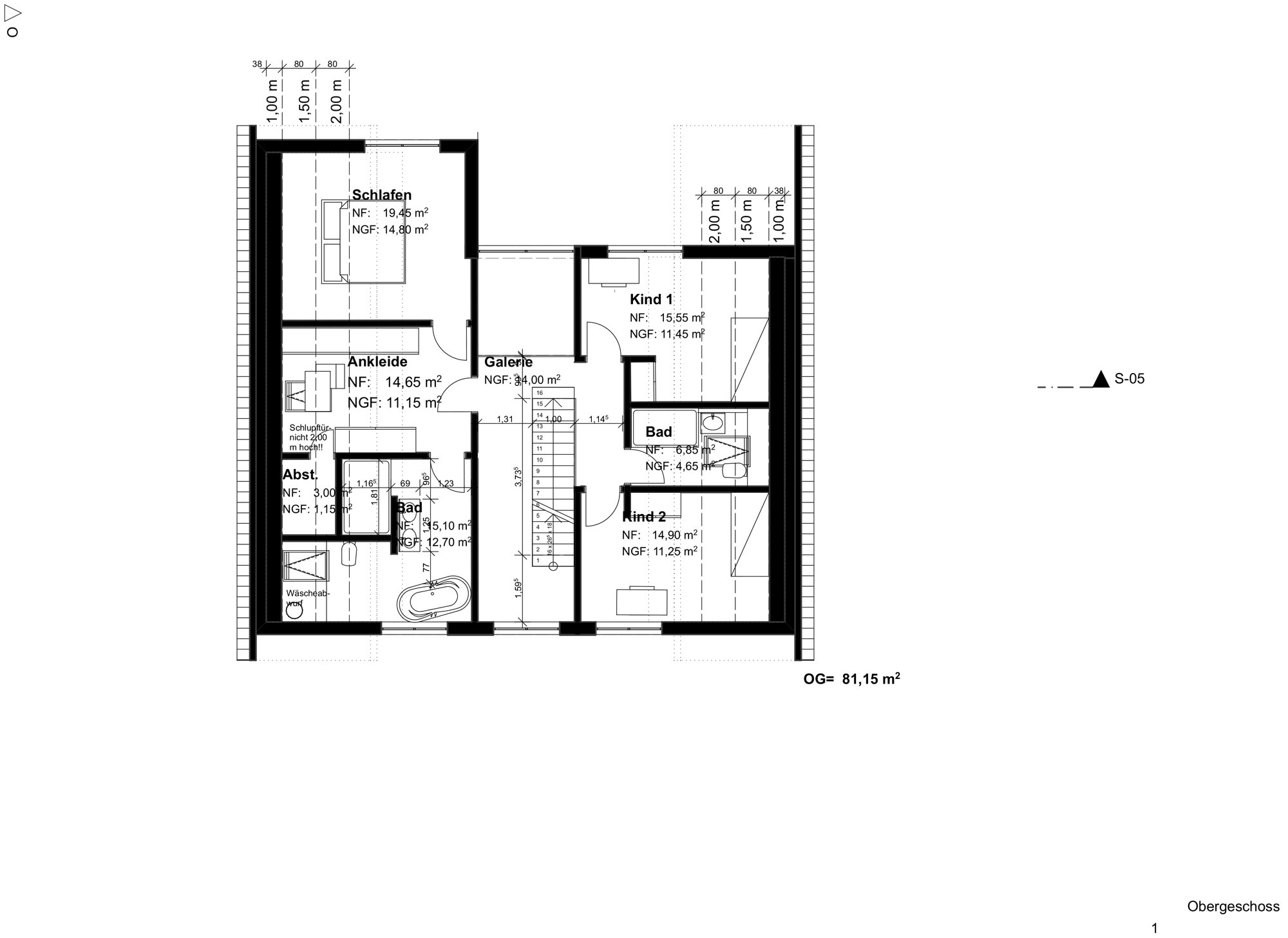 Grundriss des Obergeschosses im Haus Neheim